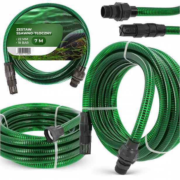 Sací Hadice pro Hydroforové Čerpadlo 7 m Sací hadice 1 palec, pístová voda, zpětný ventil Z0