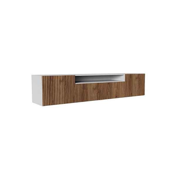 MASSENO ZÁVĚSNÝ TV STOLEK VAREN, 200/41/40 cm, bílý /, dekor dub