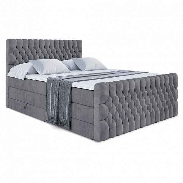 ALTDECOR POSTEL boxspring SERENE-Z KING – 200 x 200 – H3/H4 – tmavě šedá