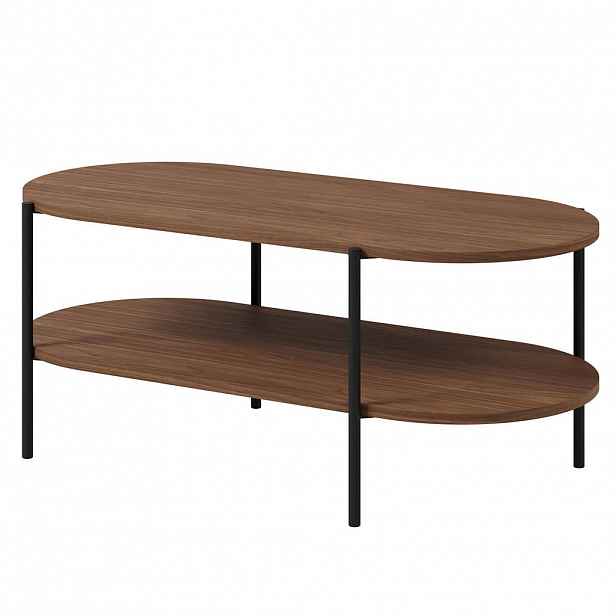 Beautysofa KONFERENČNÍ STOLEK Carlo s kovovými nohami, 110 × 50 cm, ořech