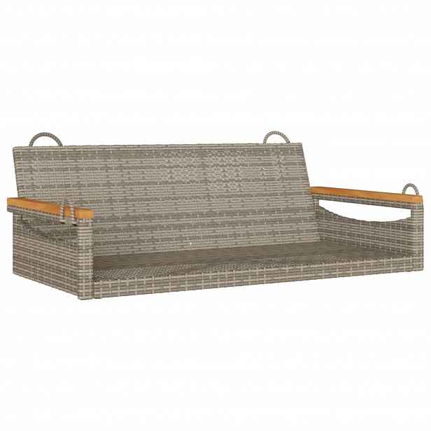 vidaXL Houpací lavice šedá 109 x 62 x 40 cm polyratan