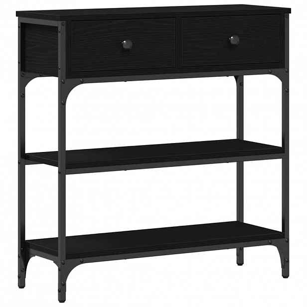 vidaXL Konzolový stolek Černý dub 72,5 x 25 x 75 cm Kompozitní dřevo