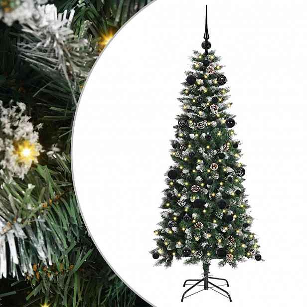 vidaXL Umělý vánoční stromeček Zelená 150 cm PVC, plast a ocel