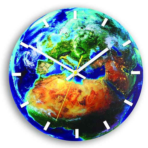 ModernClock Nástěnné hodiny Globe modré
