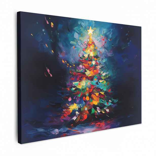 MuchoWow OBRAZ NA PLÁTNĚ Vánoční stromek - Vánoce - Abstraktní - Barevné 40x30 cm