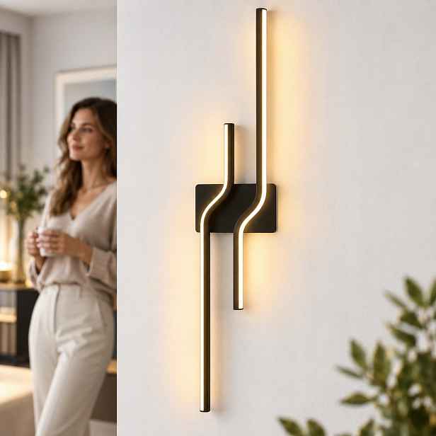 Nástěnná lampa Led Moderní teplé světlo Černá Teplý design