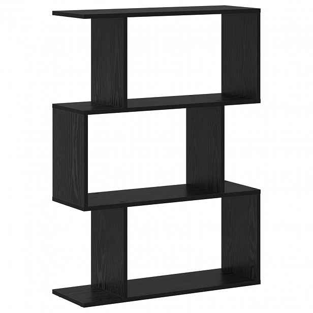 vidaXL Knihovna 3 úrovní 70 x 24 x 97 cm Kompozitní dřevo Černý dub