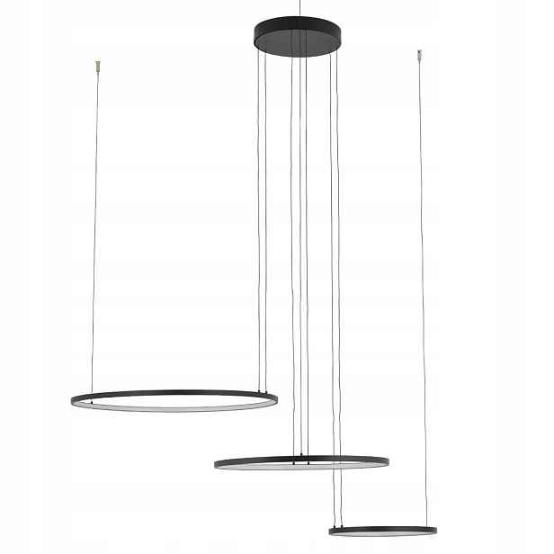 Závěsná Lampa Circolo Power Led Černá 85W 3000K moderní osvětlení