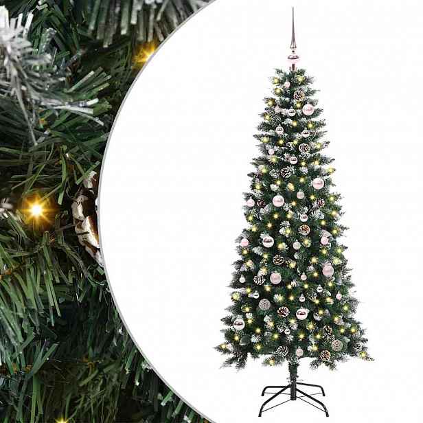 vidaXL Umělý vánoční stromeček Zelená 150 cm PVC, plast a ocel