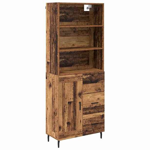 vidaXL Vysoký bufet 2 ks Staré dřevo 69,5 x 32,5 x 180 cm
