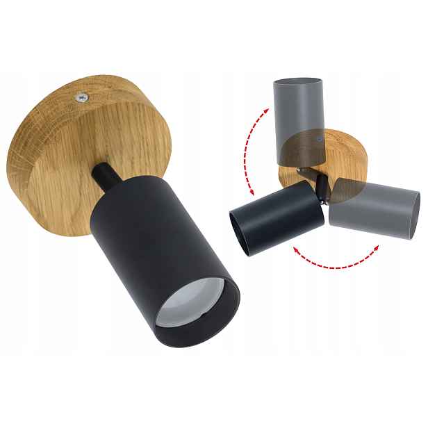 Spot Led stropní svítidlo Dubová Modern Ovál 10 cm GU10 Pohyblivá Nástěnný
