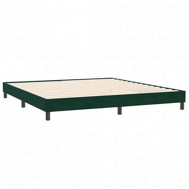 vidaXL Rám postele bez matrace tmavě zelená 200x210 cm samet