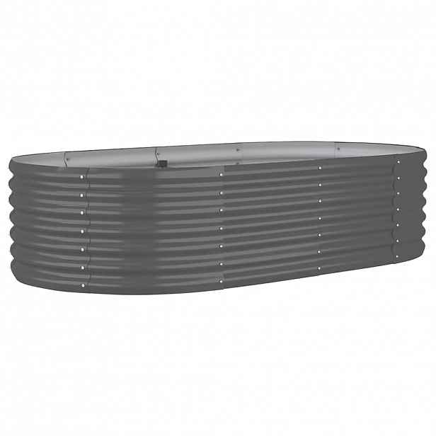 vidaXL Vyvýšený záhon pozinkovaná ocel 152x80x36 cm šedý