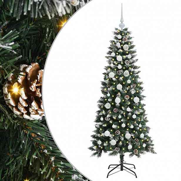 vidaXL Umělý vánoční stromeček Zelená 150 cm PVC, plast a ocel