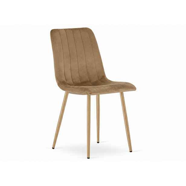 Hnědá sametová židle LAVA ALMOND BROWN