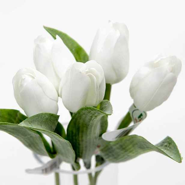 Tulipán řezaný umělý 40cm bílý