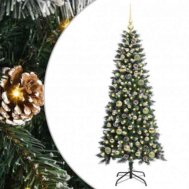 vidaXL Umělý vánoční stromeček Zelená 150 cm PVC, plast a ocel