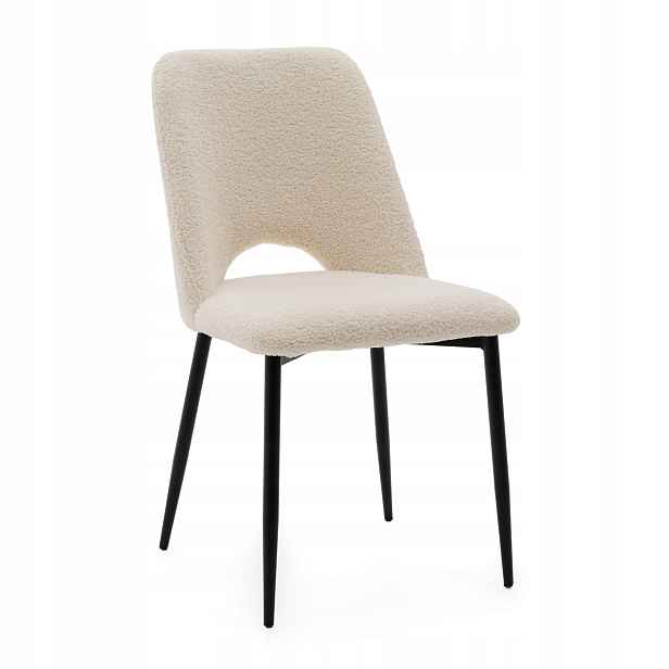 Čalouněná Židle Boucle Do Obývacího Pokoje Glamour Ecru Světle Béžová