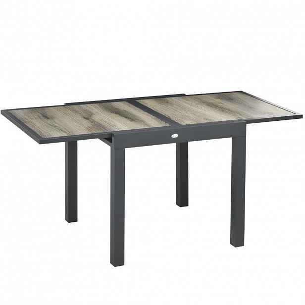 Redom ZAHRADNÍ jídelní stůl 80/160/80/75 cm, rozkládací, s hliníkovým rámem, Béžová