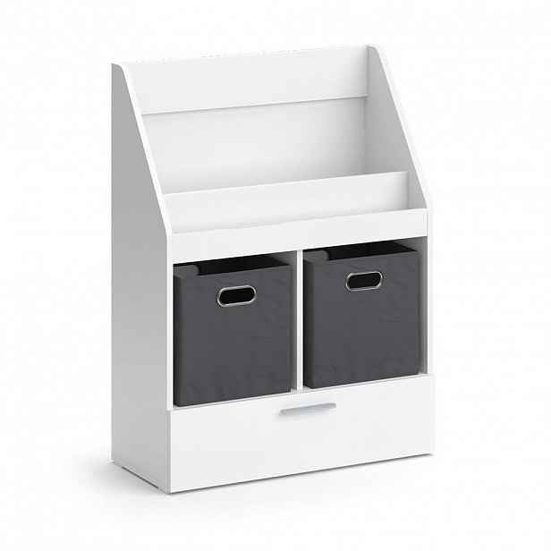 Vicco KNIHOVNA Luigi Bílá 72 x 96.2 cm se skládacími skříňkami