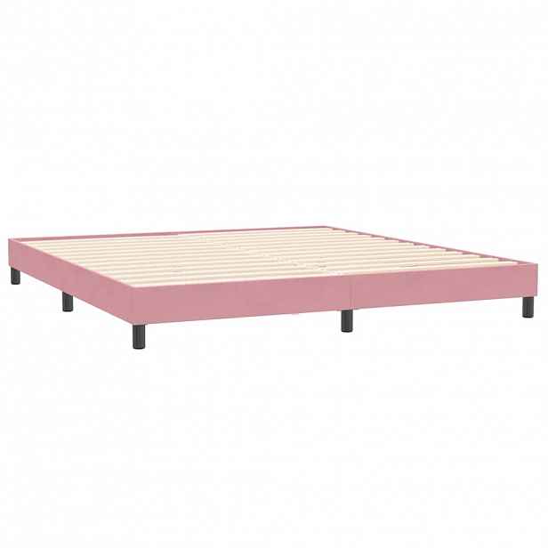 vidaXL Rám postele bez matrací růžová 200x210 cm samet