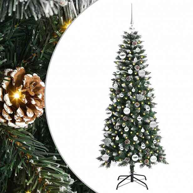 vidaXL Umělý vánoční stromeček Zelená 150 cm PVC, plast a ocel