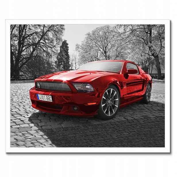 Plakáty v rámu 50x40 Červený Mustang