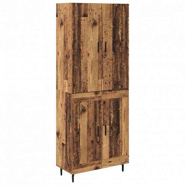 vidaXL Vysoký bufet 2 ks Staré dřevo 69,5 x 34 x 180 cm
