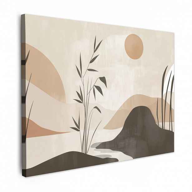 MuchoWow OBRAZ NA PLÁTNĚ Japandi - Krajina - Béžová 40x30 cm