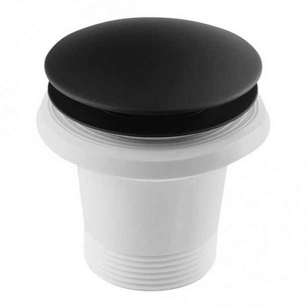 Vanová výpust 6/4" Polysan click clack, pro vany bez přepadu, černá matná 71704B