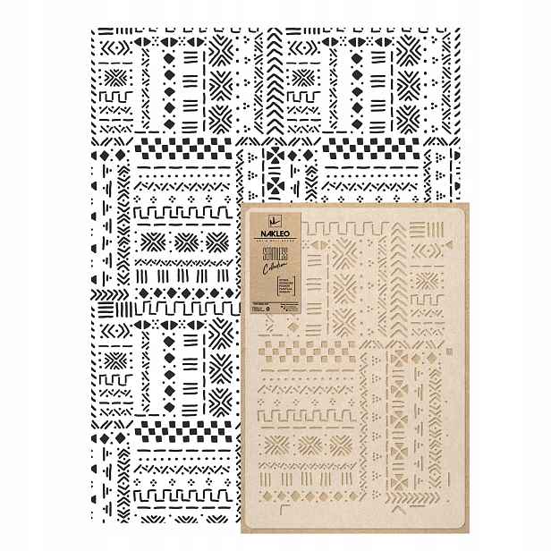 Opakovatelná malířská šablona Opakovaně Použitelný 59x95 cm Tapeta Etno Mali Mudcloth