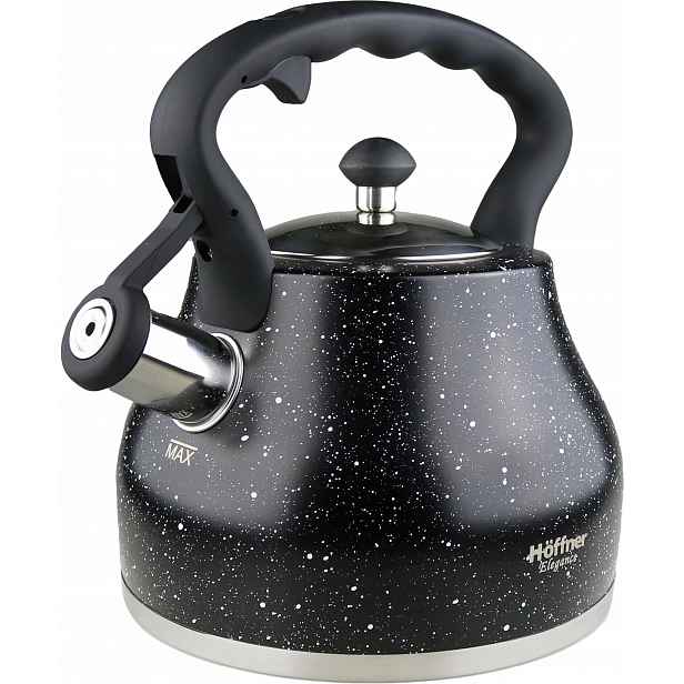 Robustní Konvice s píšťalkou Plné dno Indukce Plyn 2,7L Hoffner Elegance