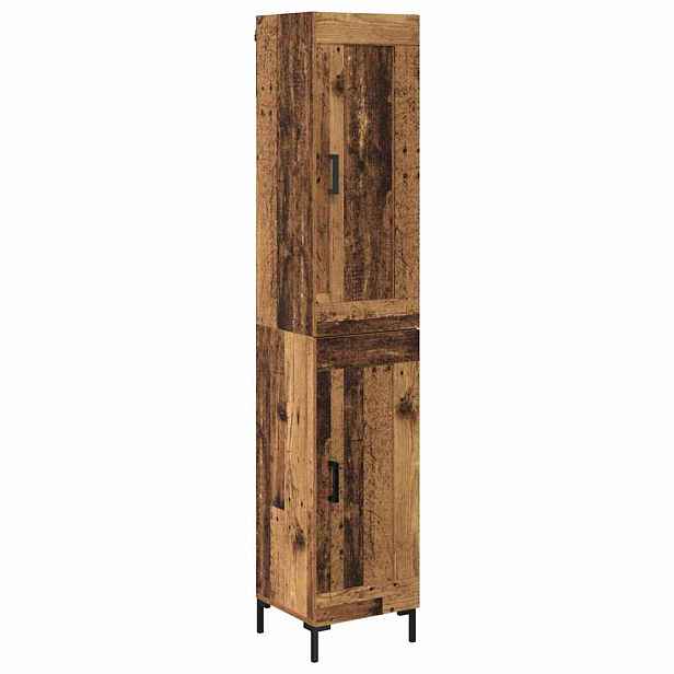 vidaXL Vysoký bufet Staré dřevo 34,5 x 34 x 180 cm Kompozitní dřevo