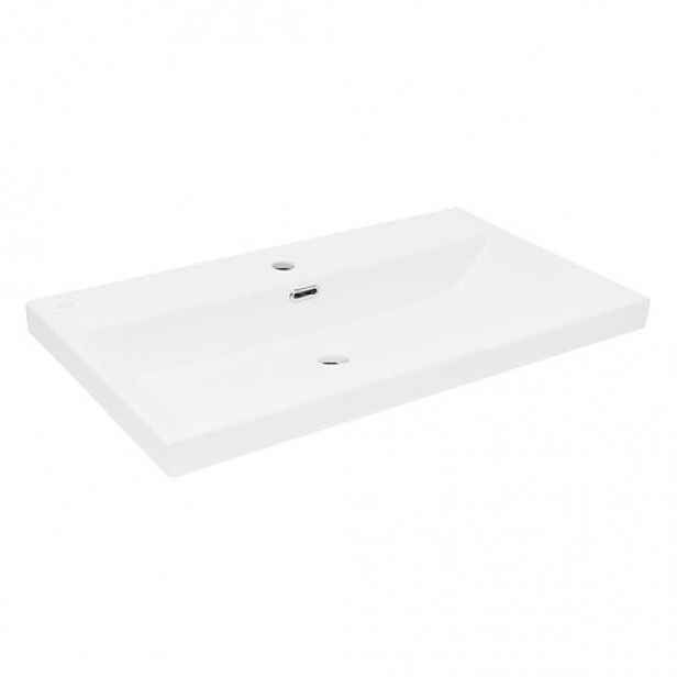 Nábytkové umyvadlo SAT B-Way 81x46,5 cm bílá matná s otvorem pro baterii uprostřed SATBW8046WM