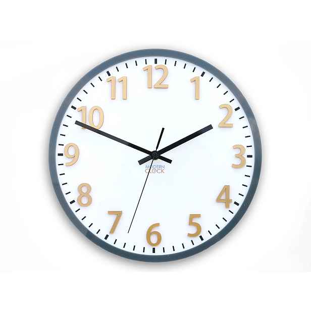 ModernClock Nástěnné hodiny Hakuro 30 cm šedé/zlaté