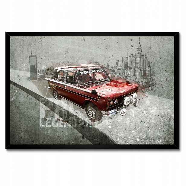 Plakáty v rámu 60x40 Červený Velký Fiat 125p