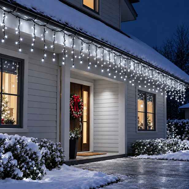 Rampouchy 500 Led Závěs Venkovní Osvětlení Bílá Studená 24 m Silné diody