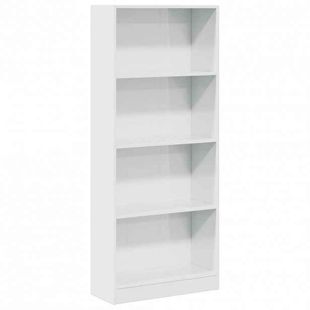 vidaXL Knihovna bílá s vysokým leskem 60x24x143 cm kompozitní dřevo