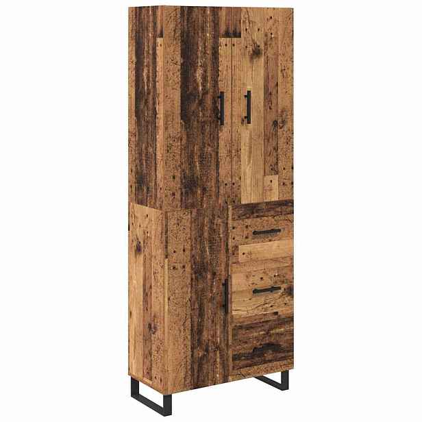 vidaXL Vysoký bufet 2 ks Staré dřevo 69,5 x 34 x 180 cm