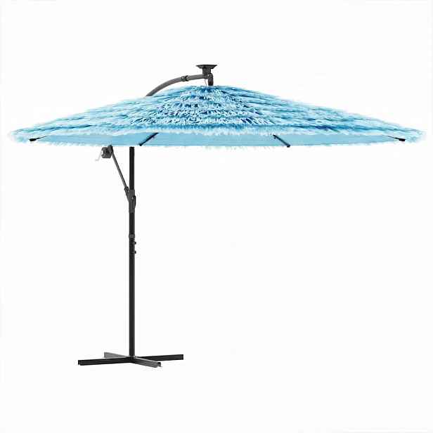 vidaXL Zahradní slunečník s ocelovou tyčí modrý 269 x 269 x 235 cm