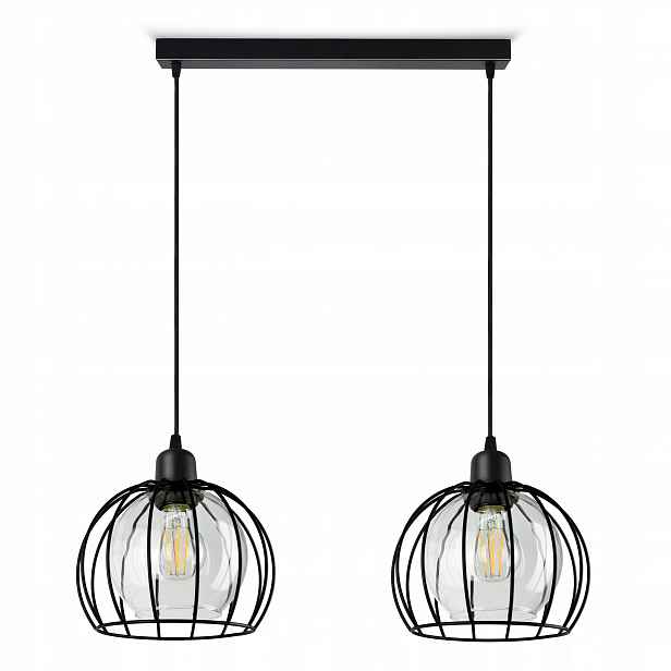 Závěsná lampa Lustr Loft Skleněné koule Drátěné