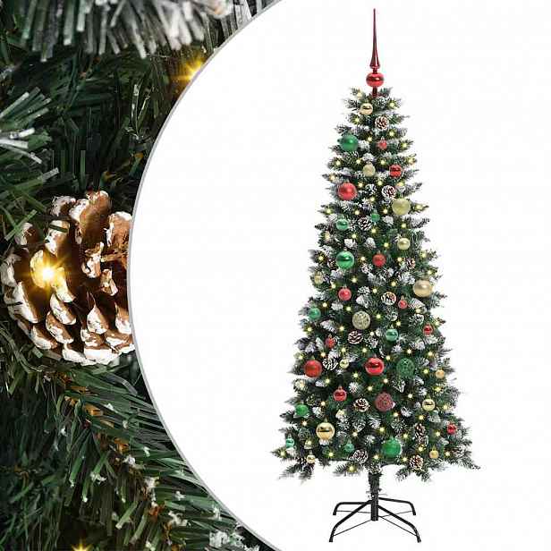 vidaXL Umělý vánoční stromeček Zelená 150 cm PVC, plast a ocel