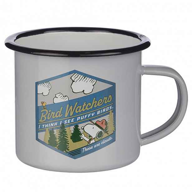 Butlers PEANUTS Hrnek smaltovaný "Bird Watchers" 380 ml - šedá