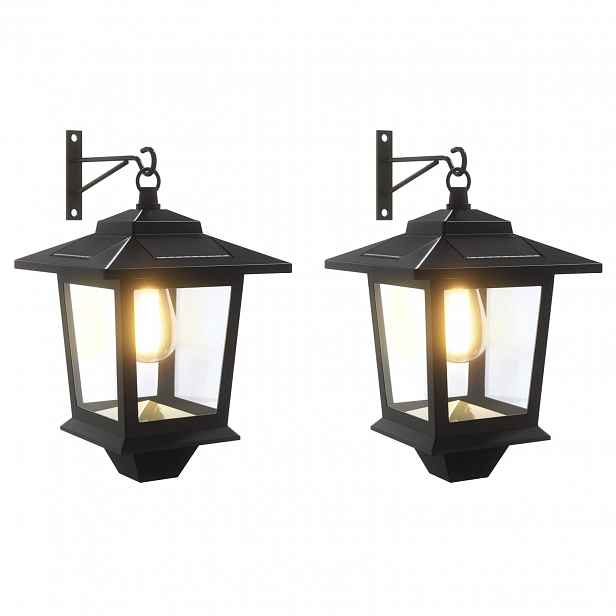 vidaXL Nástěnné svítidlo with LED Bulb 2 ks Černá 19 x 14 x 25 cm