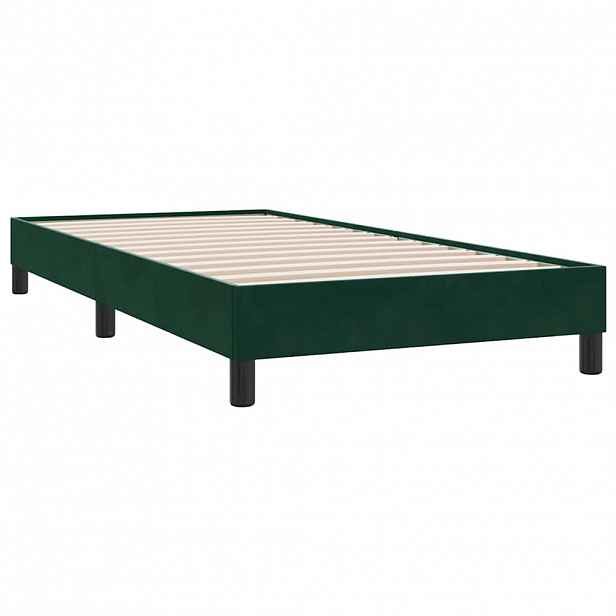 vidaXL Rám postele bez matrace tmavě zelená 80x220 cm samet