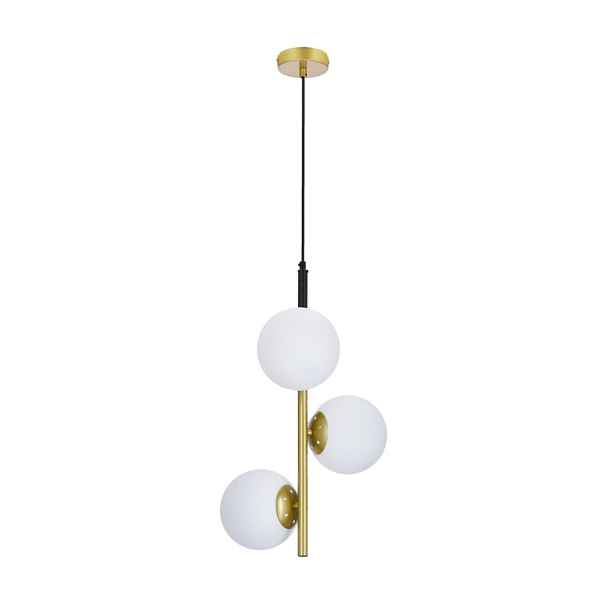 Závěsná lampa 3 Duo koule černá matná/zlatá