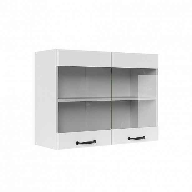 Vicco SKLENĚNÁ KUCHYŇSKÁ SKŘÍŇKA R-Line Bílý venkovský dům 80 cm