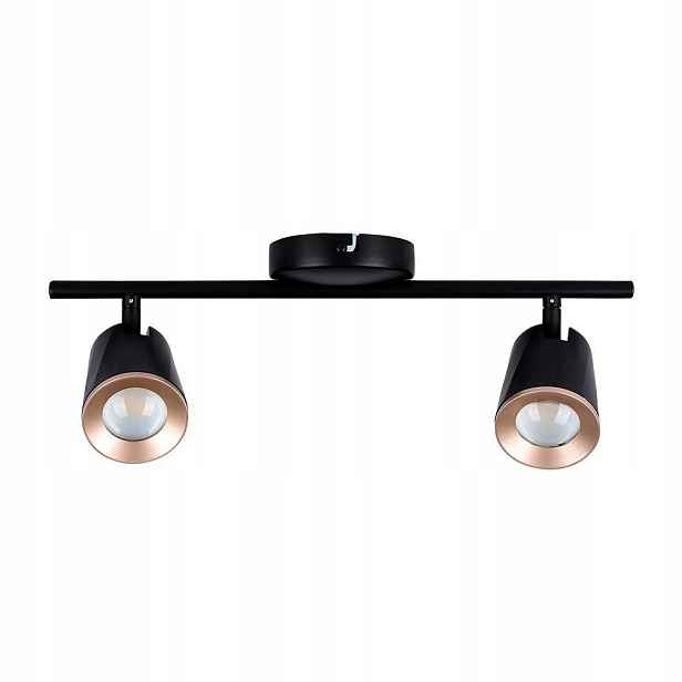Stropní svítidlo nástěnná 2 Led světlomety černá měděná 40 cm 3000K V-tac