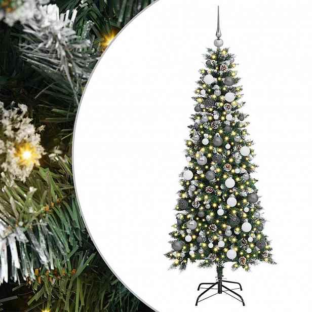 vidaXL Umělý vánoční stromeček Zelená 180 cm PVC, plast a ocel