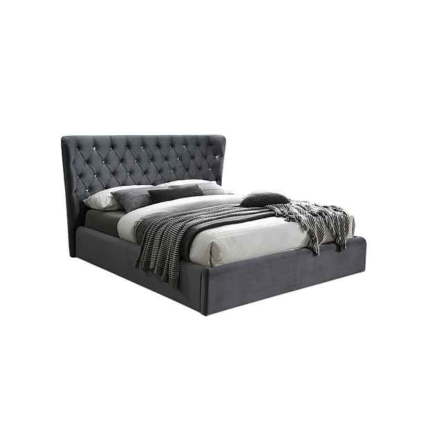 Čalouněná postel s krystaly Carven Velvet Bluvel 14